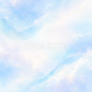 空色と白のやわらかな光・斜めに色が広がるのパステルカラー背景｜正方形・無料イラスト素材 109084