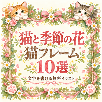 猫と季節の花フレーム10選