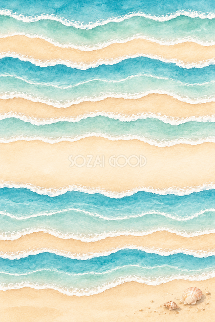 波と砂浜のゆるいしま