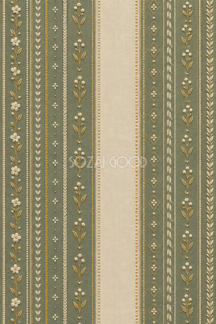 金の刺繍の縦のストライプ