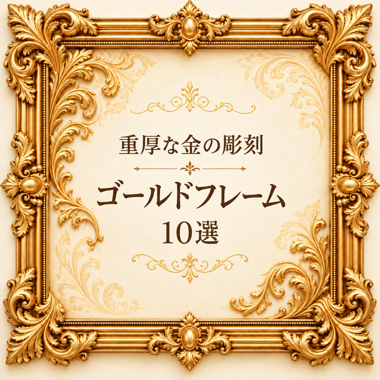 重厚な金の彫刻フレーム10選｜高級感のある無料イラスト素材 109630に写真・文字を入れる
