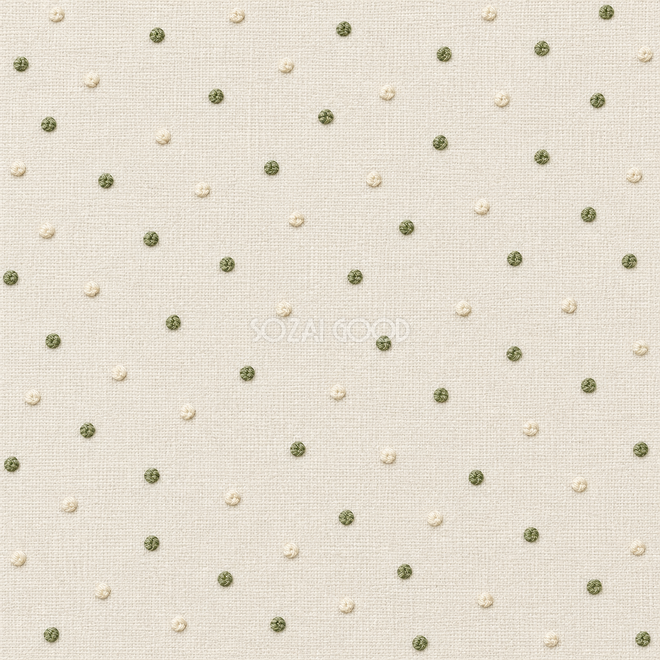 草色の刺繍玉の小粒の水玉