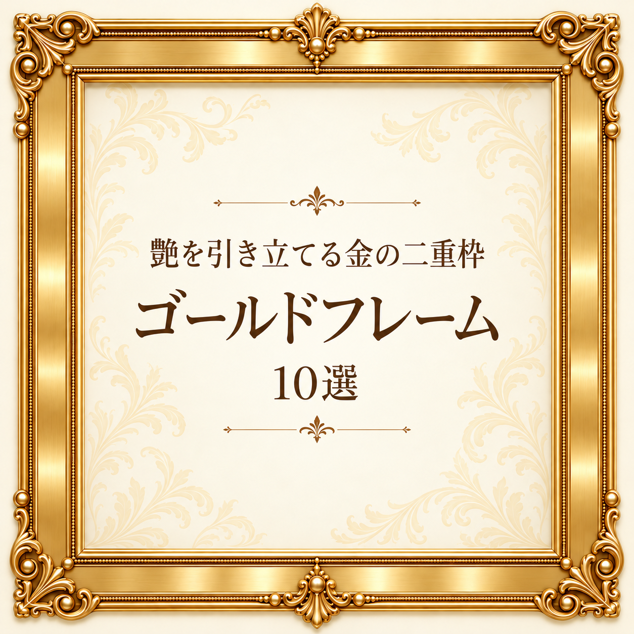 艶を引き立てる金の二重枠フレーム10選｜高級感のある無料イラスト素材 109740に写真・文字を入れる