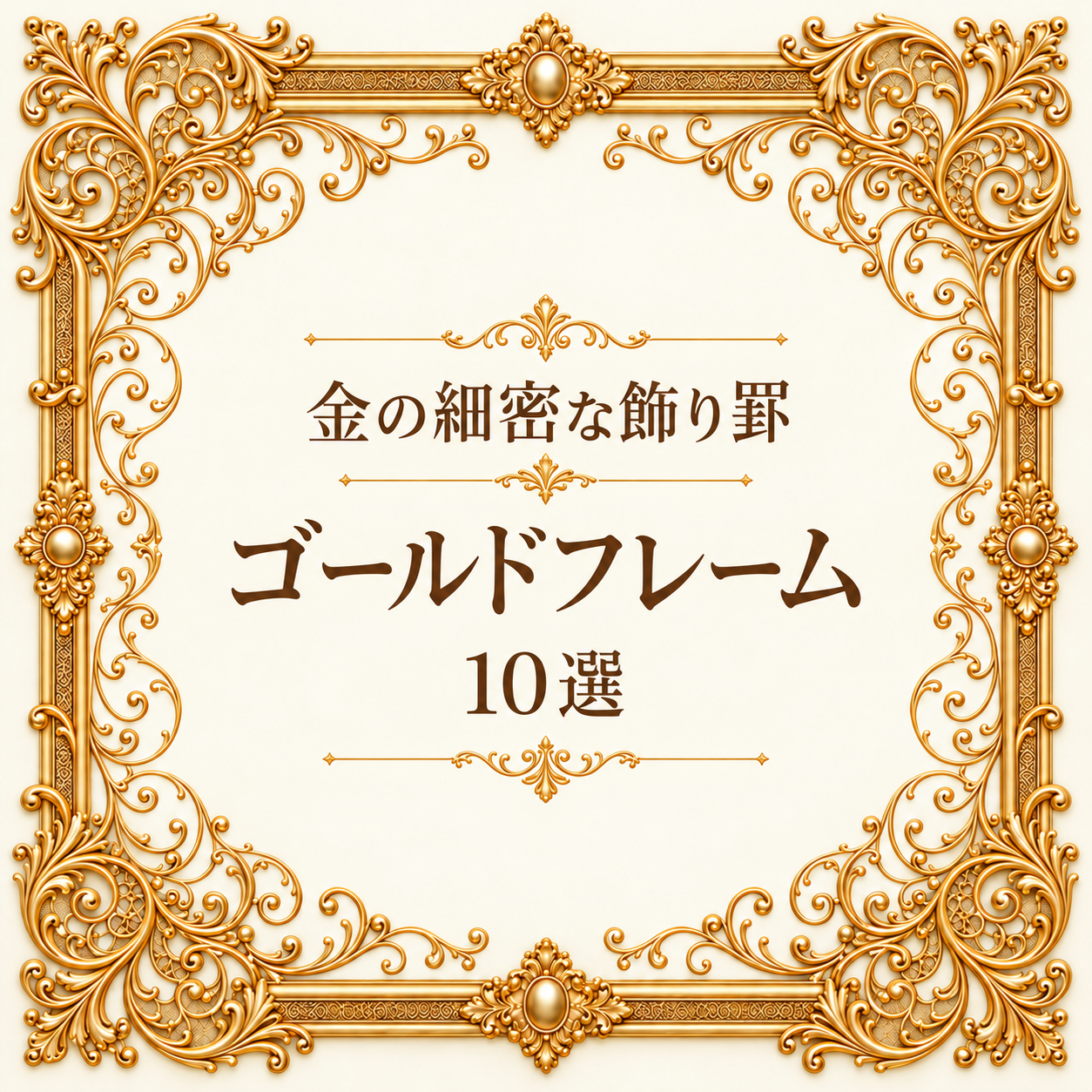 金の細密な飾り罫フレーム10選｜高級感のある無料イラスト素材 109762に写真・文字を入れる