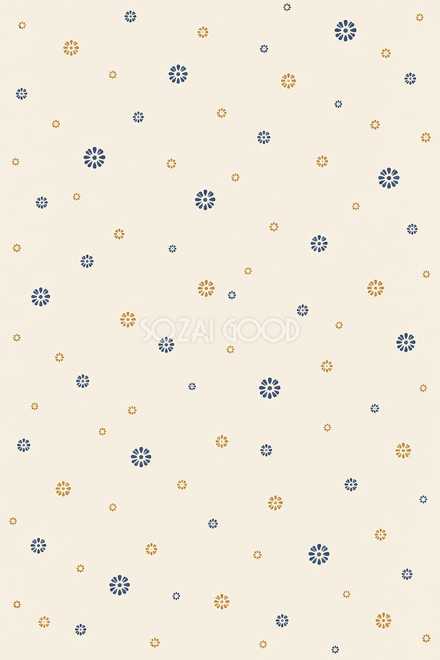 木版の花丸の余白の水玉 木版の花丸の余白の水玉