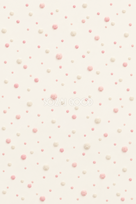 ふわふわの綿丸の余白の水玉