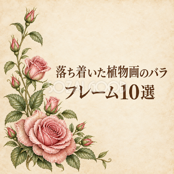 落ち着いた植物画のバラフレーム10選