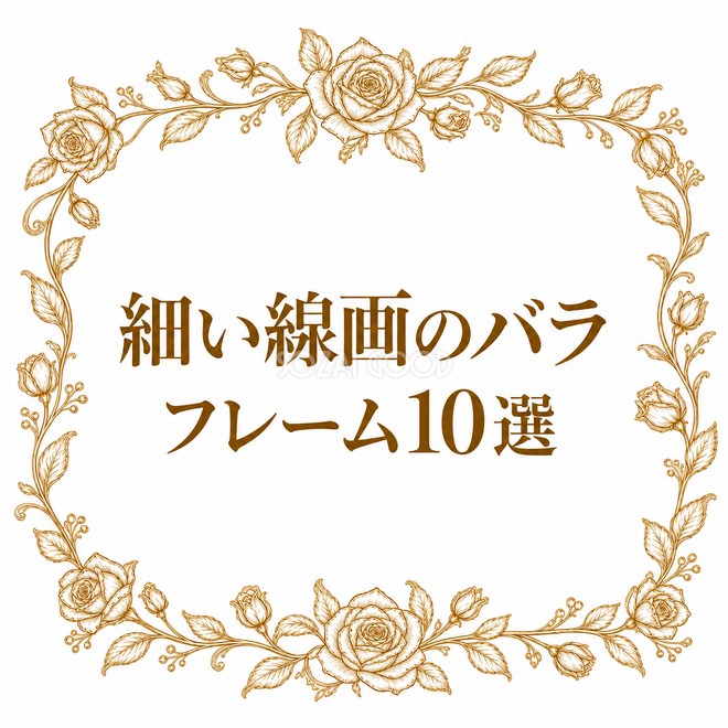 細い線画のバラフレーム10選