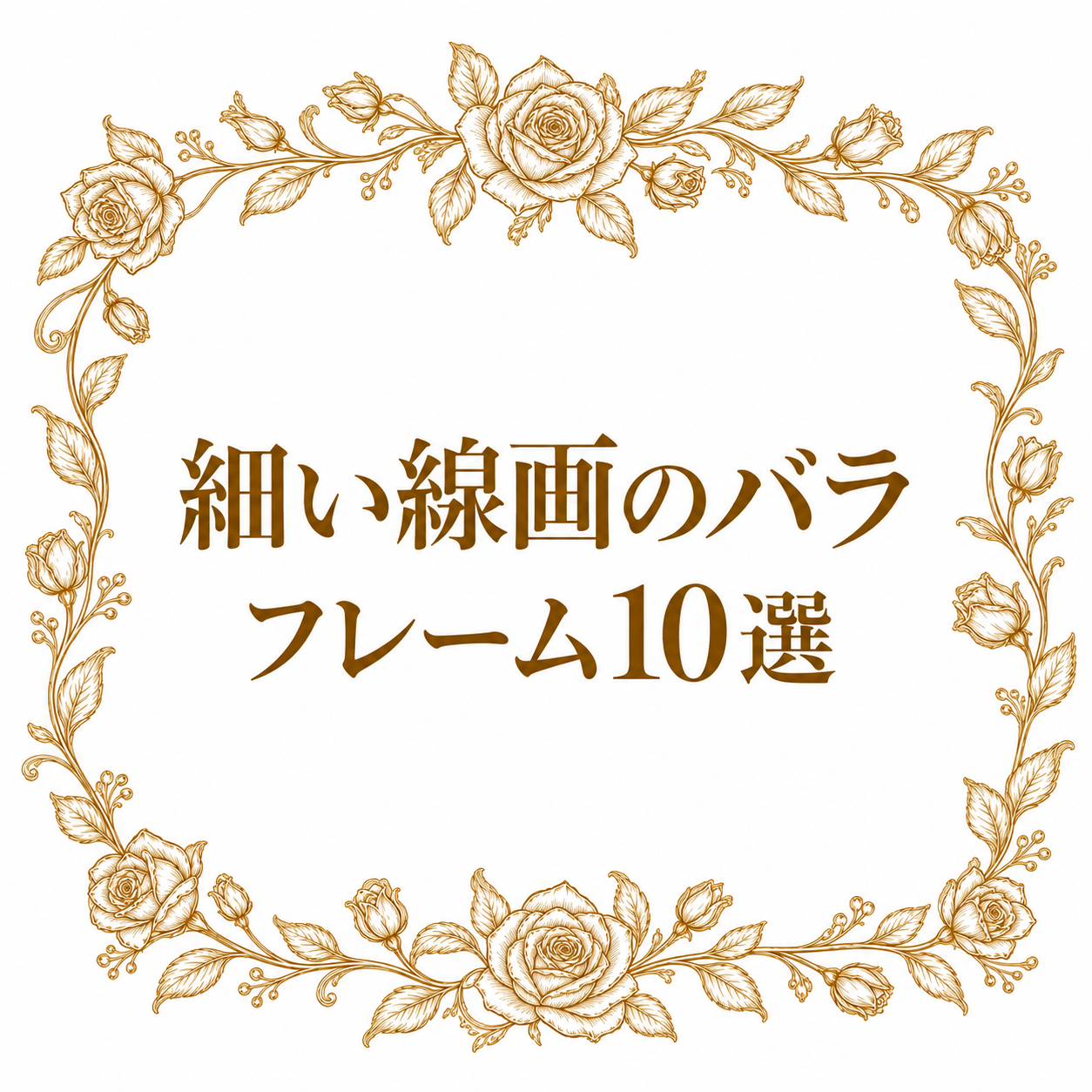 細い線画のバラフレーム10選｜おしゃれな無料イラスト素材 109916に写真・文字を入れる