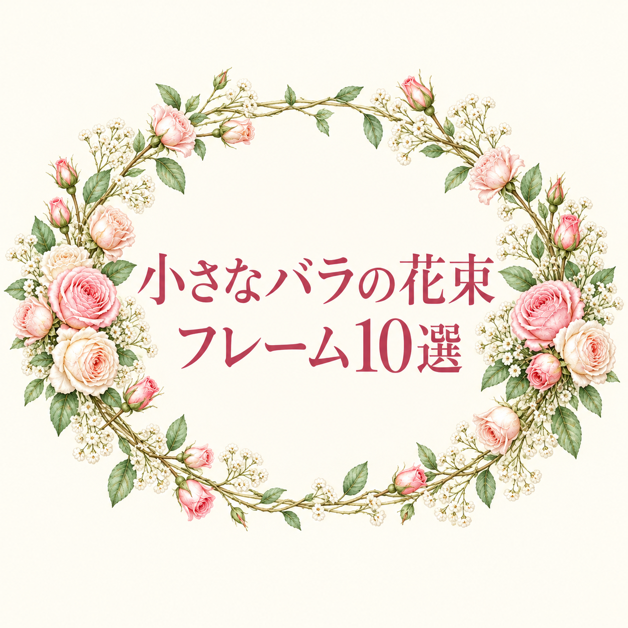 小さなバラの花束フレーム10選｜おしゃれな無料イラスト素材 109938に写真・文字を入れる