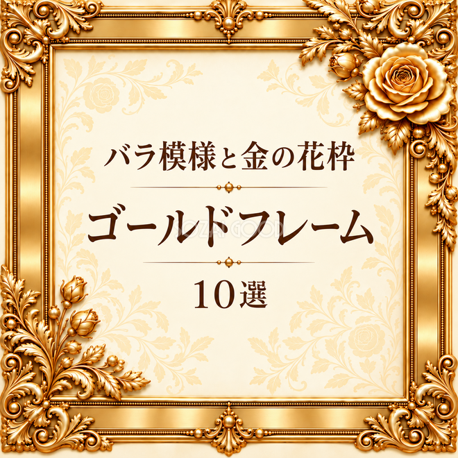 バラ模様と金の花枠10選