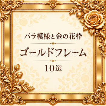 バラ模様と金の花枠10選