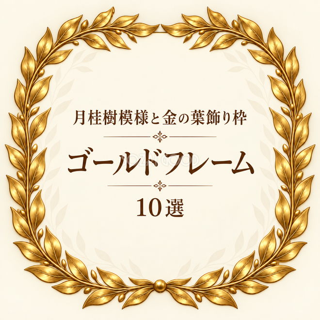 月桂樹模様と金の葉飾り枠10選 月桂樹模様と金の葉飾り枠10選