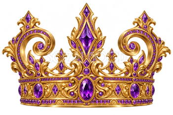 二つの大きな螺旋の王冠｜豪華な王冠の無料イラスト素材 110361