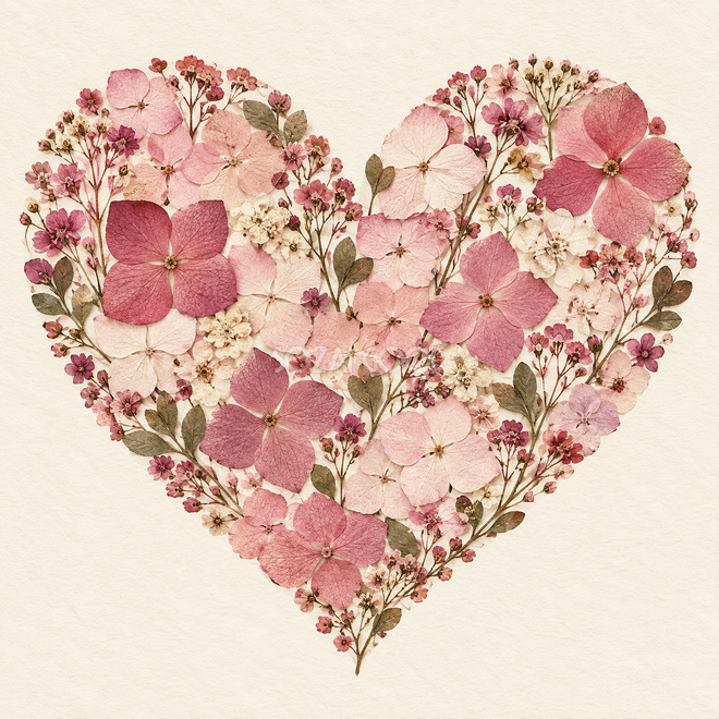 ハートの押し花 ハートの押し花