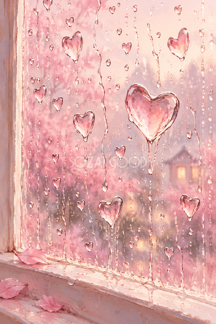 ハートの雨粒