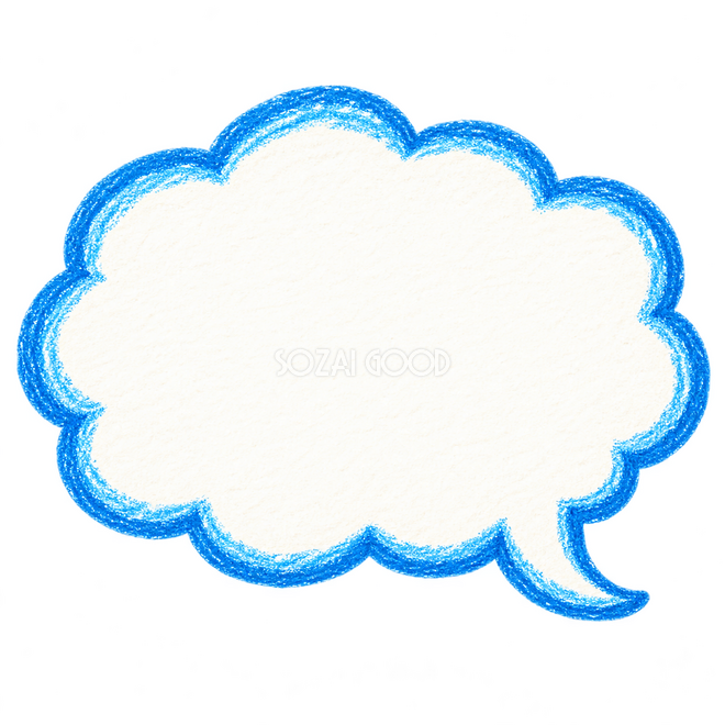 クレヨンの雲形吹き出し クレヨンの雲形吹き出し