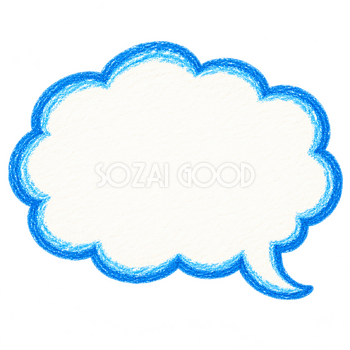 クレヨンの雲形吹き出し｜無料の吹き出しイラスト素材 110503