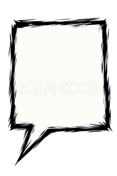 筆で描いた角形吹き出し｜無料の吹き出しイラスト素材 110504
