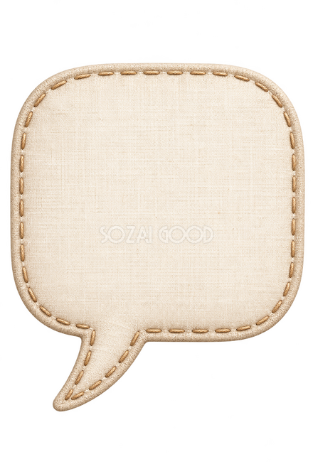刺繍ステッチの布吹き出し