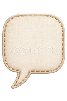 刺繍ステッチの布吹き出し｜無料の吹き出しイラスト素材 110516