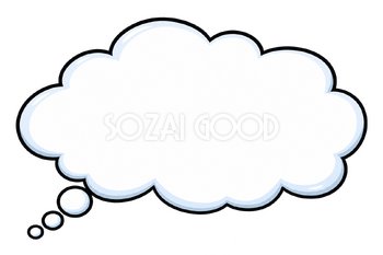 考えごとの雲吹き出し｜無料の吹き出しイラスト素材 110544