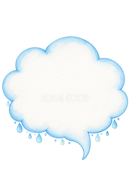 雲と雨粒の吹き出し 雲と雨粒の吹き出し