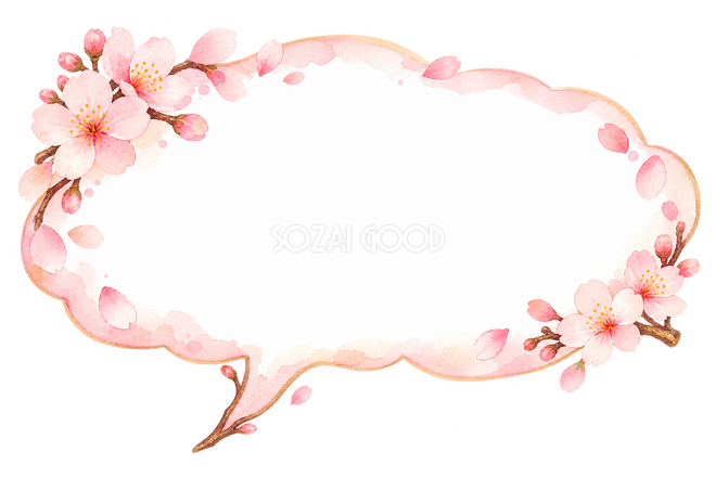 桜の花びらの吹き出し 桜の花びらの吹き出し