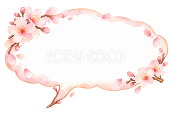 桜の花びらの吹き出し｜無料の吹き出しイラスト素材 110562