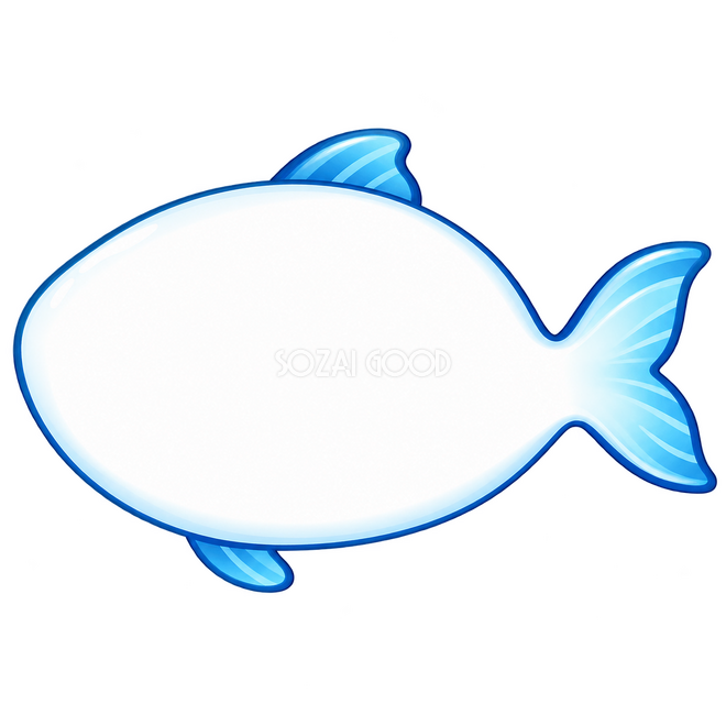 魚の輪郭の吹き出し 魚の輪郭の吹き出し