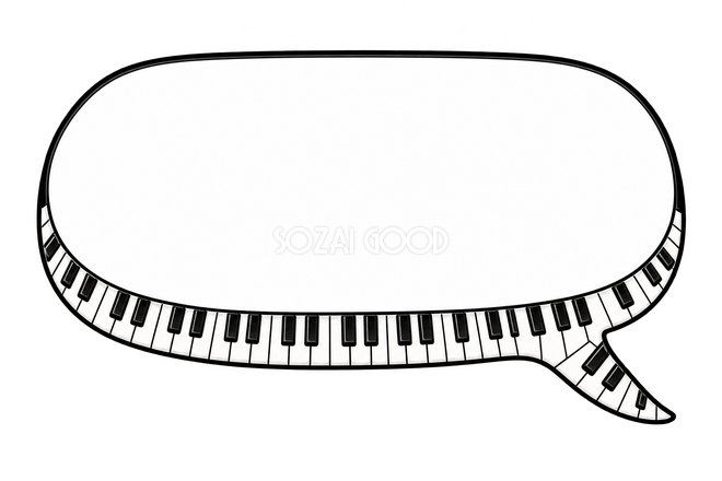 ピアノ鍵盤の吹き出し ピアノ鍵盤の吹き出し