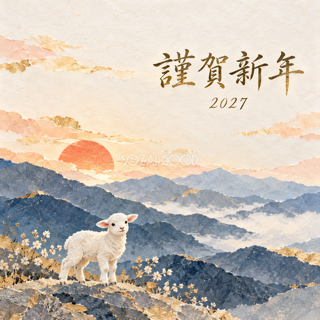 重ね和紙の山並み
