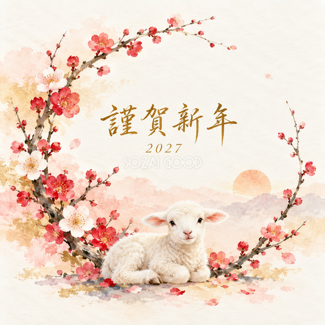 梅の丸いリース