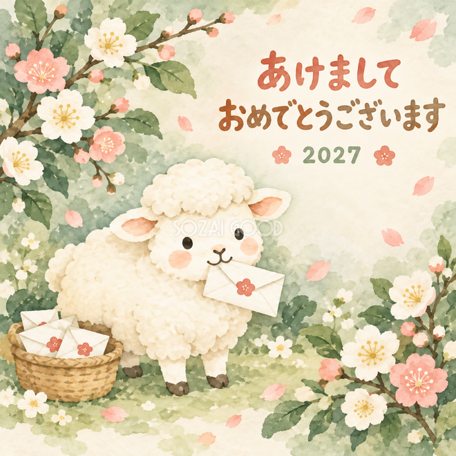 竹かごの年賀便り