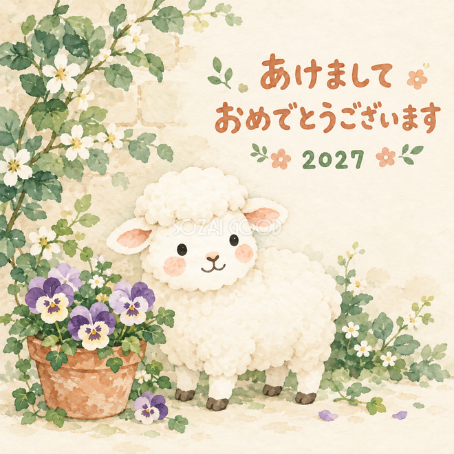 小さなパンジーの鉢