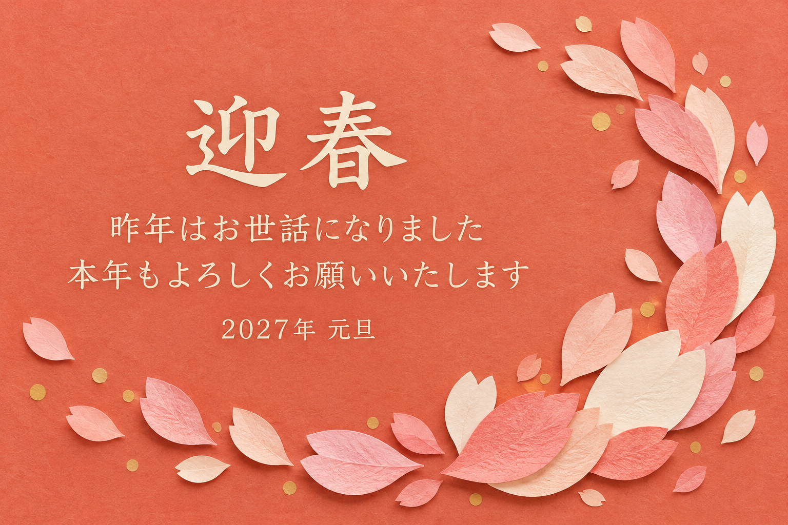 花びらの輪｜年賀状背景・無料イラスト素材・文字なし版あり 111114に写真・文字を入れる