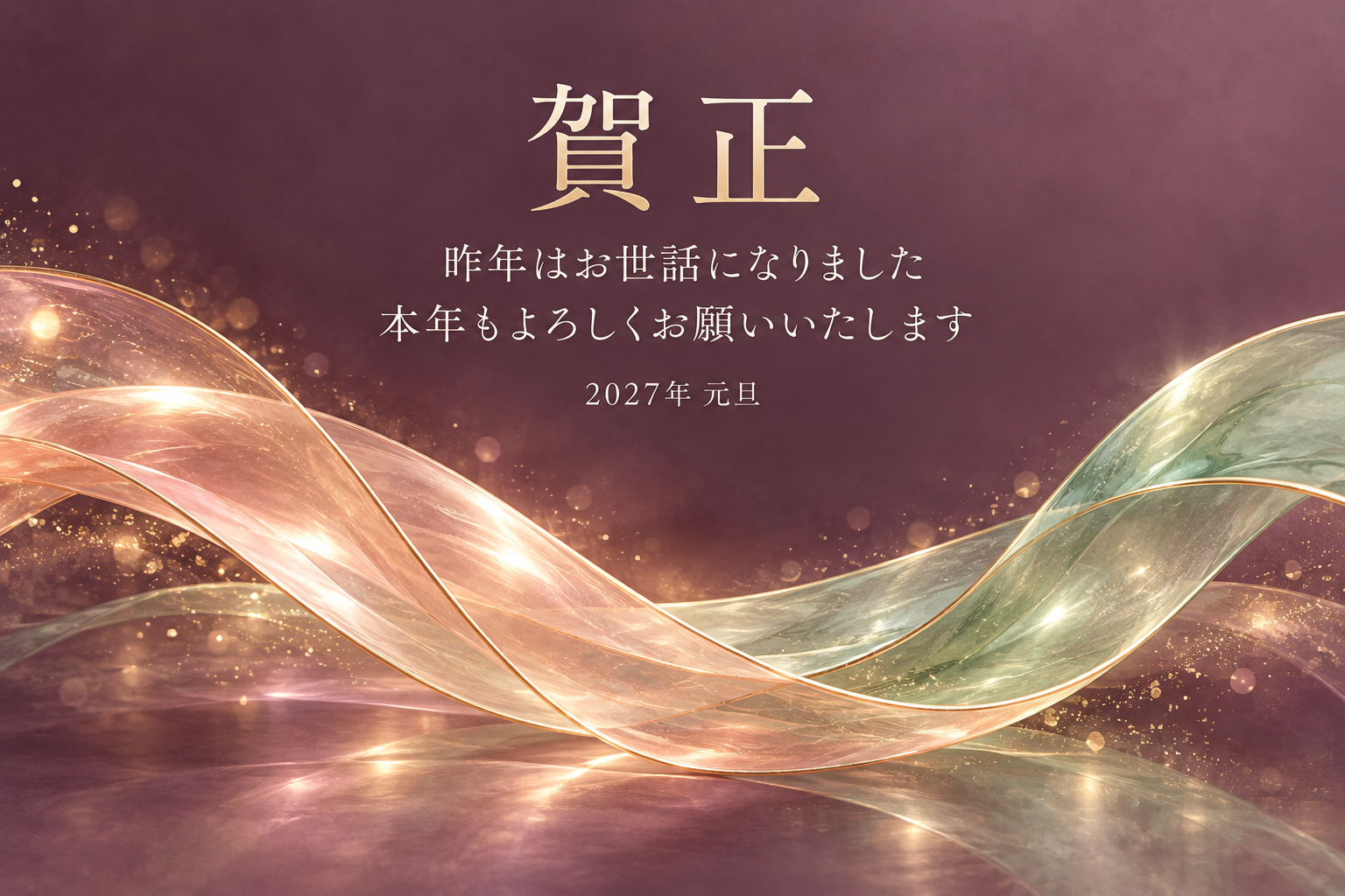 虹のうす幕｜年賀状背景・無料イラスト素材・文字なし版あり 111155に写真・文字を入れる