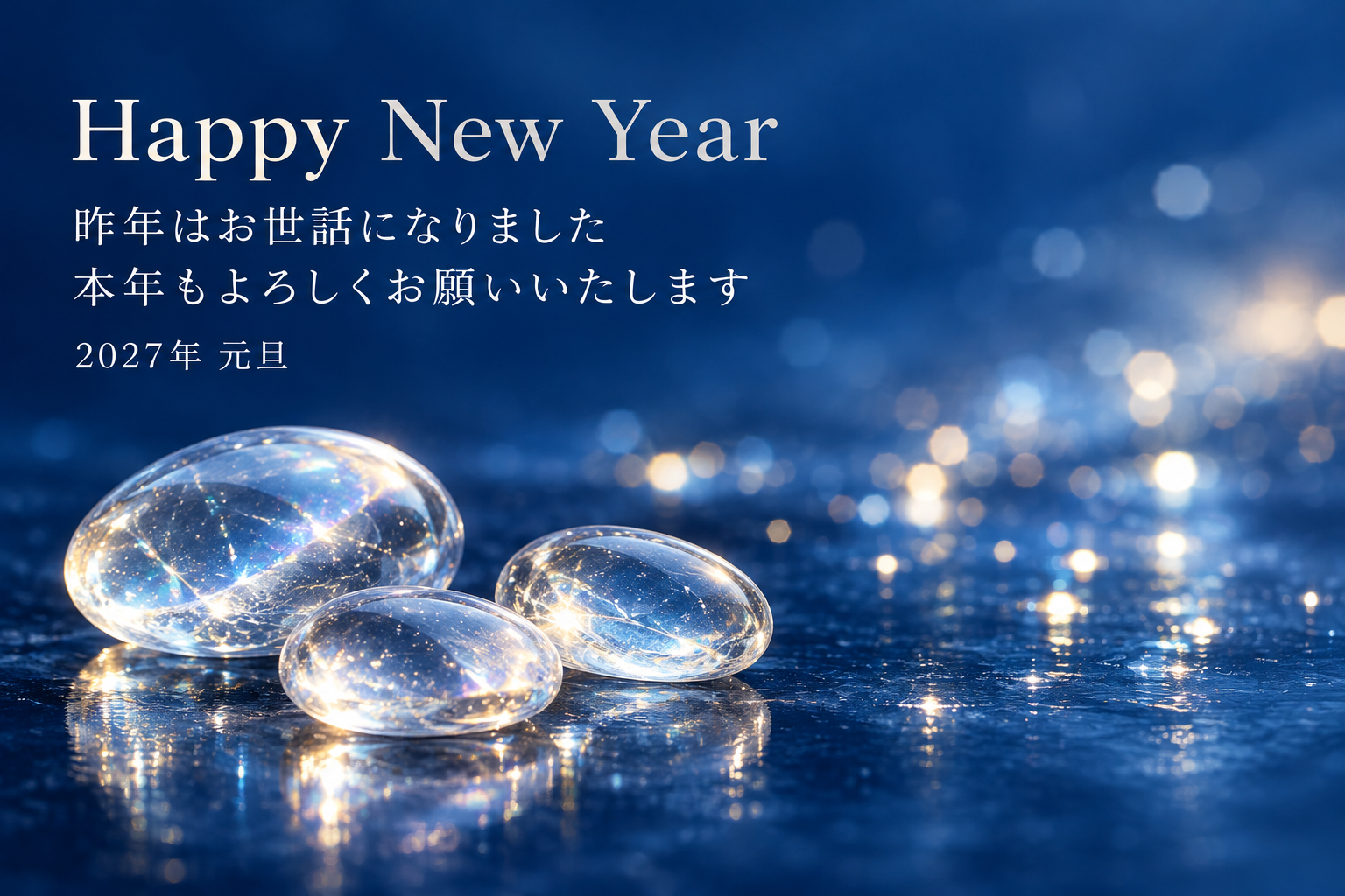 光る小石｜年賀状背景・無料イラスト素材・文字なし版あり 111156に写真・文字を入れる
