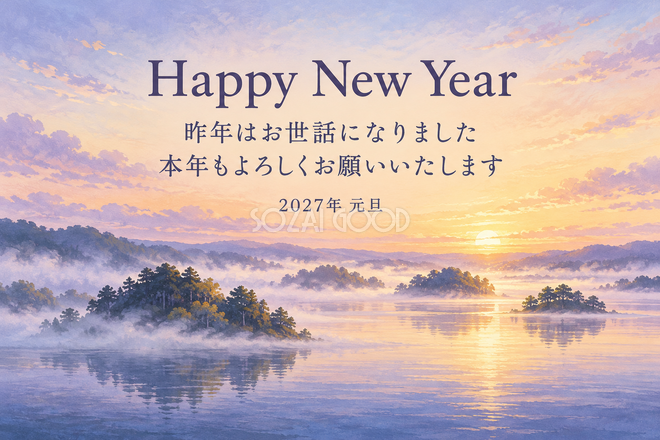 湖の朝もや 湖の朝もや