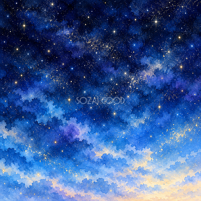明け方の青と輝く星