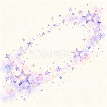 ラベンダー色の星の輪｜星の背景の無料イラスト素材 111199
