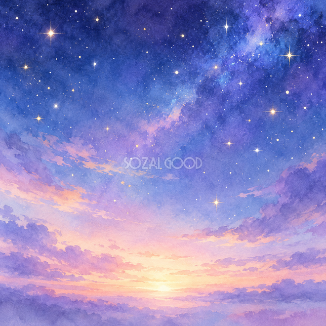 青紫の夜明けと星 青紫の夜明けと星