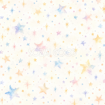 白い余白と水彩の星飾り｜星の背景の無料イラスト素材 111206