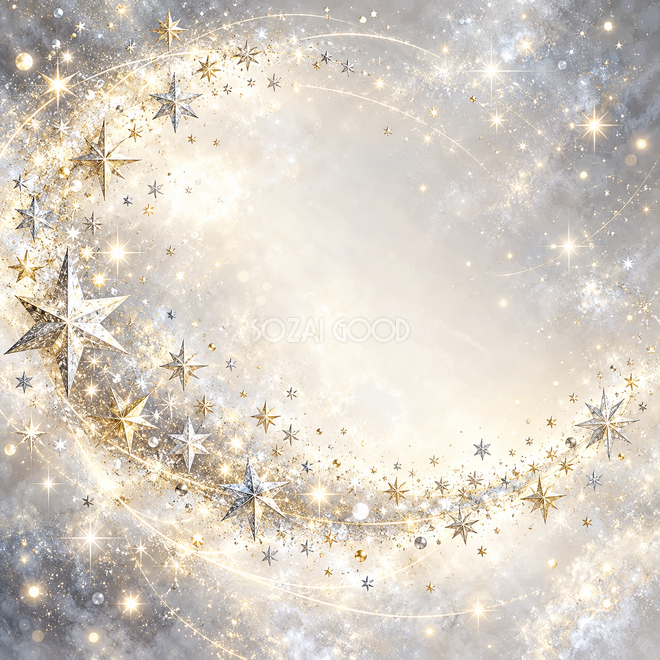 銀の星と白い光