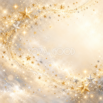 金の星が広がる光｜星の背景の無料イラスト素材 111215
