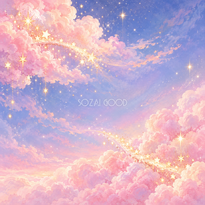 桃色の雲と星の橋 桃色の雲と星の橋