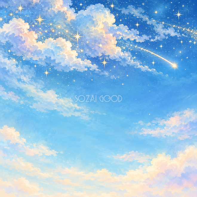 空色の雲と流れ星
