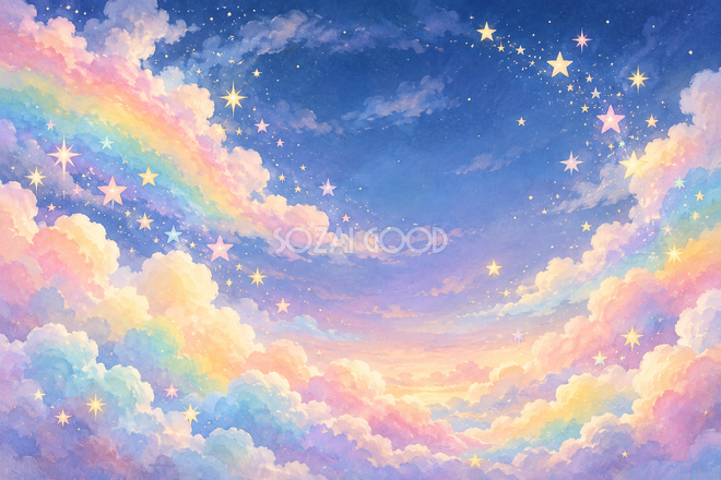 虹の雲と小さな星