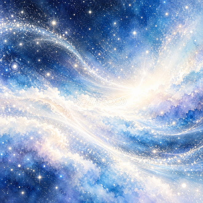 白い光と細かな星の波 白い光と細かな星の波
