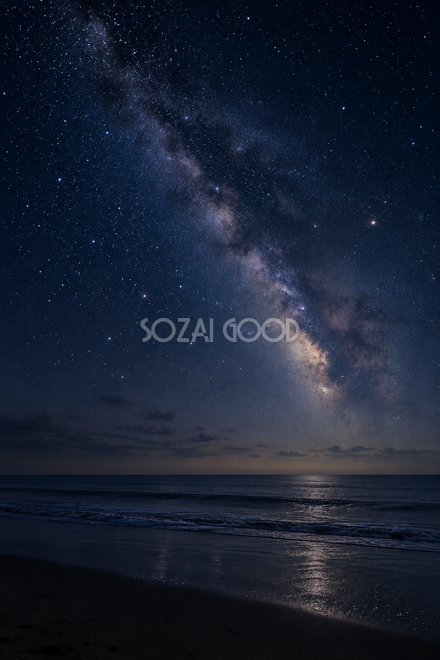 海辺から見上げる星空
